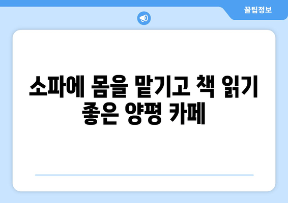 양평 은둔 카페, 수수 속 평화를 찾는 5곳 | 조용한 휴식, 힐링 공간 추천