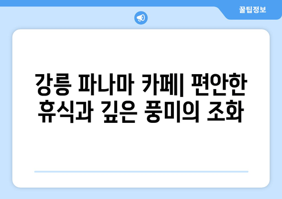 강릉 파나마 카페| 편안한 분위기 속 맛있는 커피 한 잔 | 강릉 카페 추천, 분위기 좋은 카페, 커피 맛집