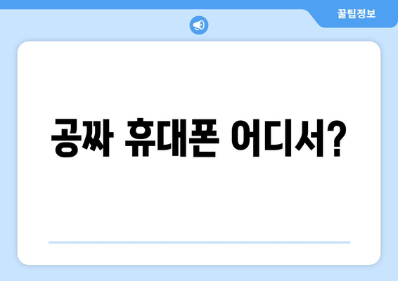 공짜 휴대폰 어디서?