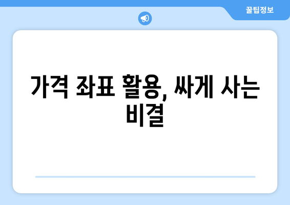 가격 좌표 활용, 싸게 사는 비결