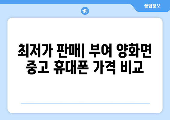 최저가 판매| 부여 양화면 중고 휴대폰 가격 비교