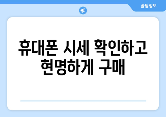 휴대폰 시세 확인하고 현명하게 구매