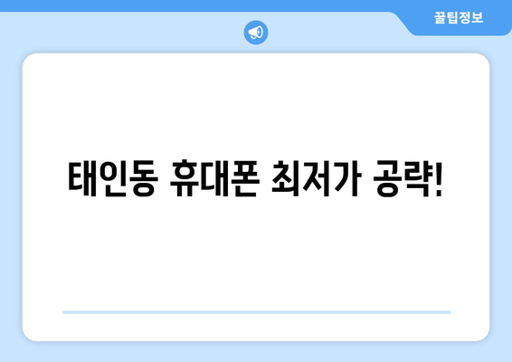 태인동 휴대폰 최저가 공략!