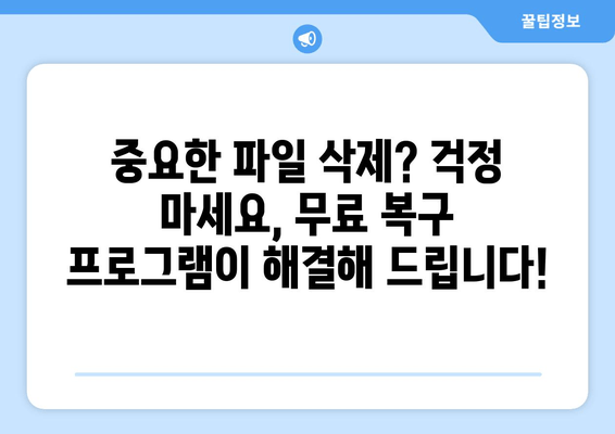 실수로 삭제한 파일 되살리기! 무료 복구 프로그램으로 휴지통에서 복원하는 방법 | 데이터 복구, 파일 복원, 삭제 복구