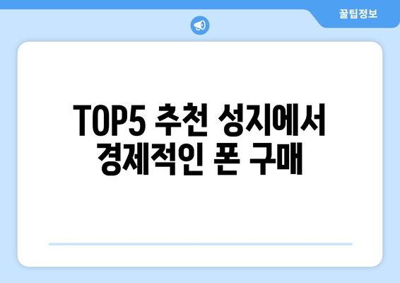 TOP5 추천 성지에서 경제적인 폰 구매