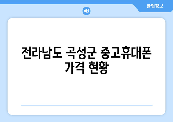 전라남도 곡성군 중고휴대폰 가격 현황