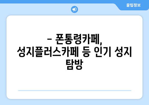 - 폰통령카페, 성지플러스카페 등 인기 성지 탐방