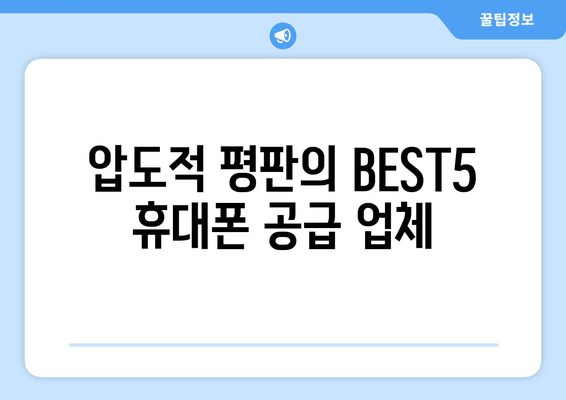 압도적 평판의 BEST5 휴대폰 공급 업체