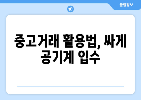 중고거래 활용법, 싸게 공기계 입수