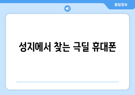 성지에서 찾는 극딜 휴대폰