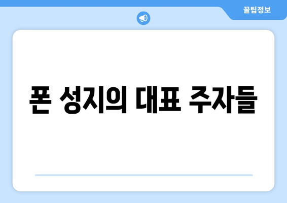 폰 성지의 대표 주자들