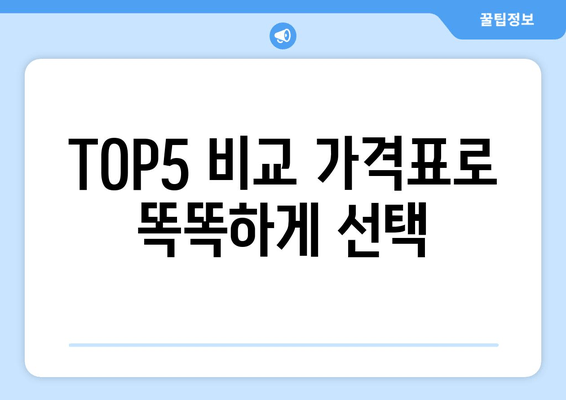 TOP5 비교 가격표로 똑똑하게 선택