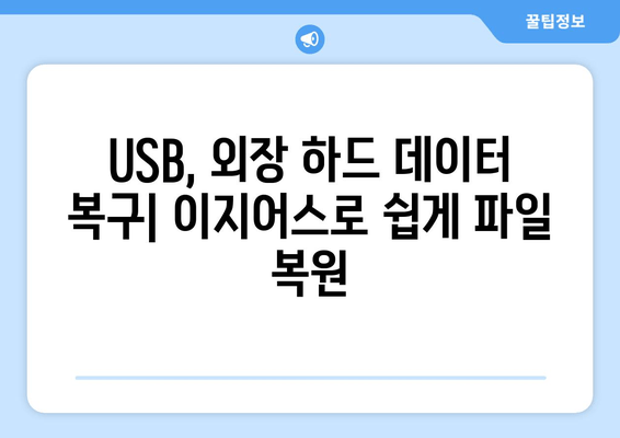 USB, 외장 하드 데이터 복구| 이지어스로 손쉽게 파일 복원 | 데이터 복구, 파일 복원, 이지어스