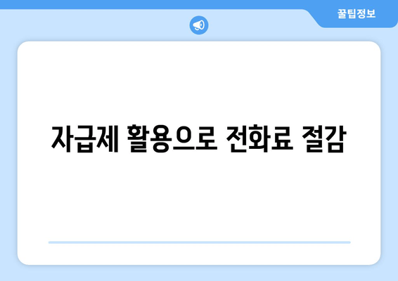 자급제 활용으로 전화료 절감