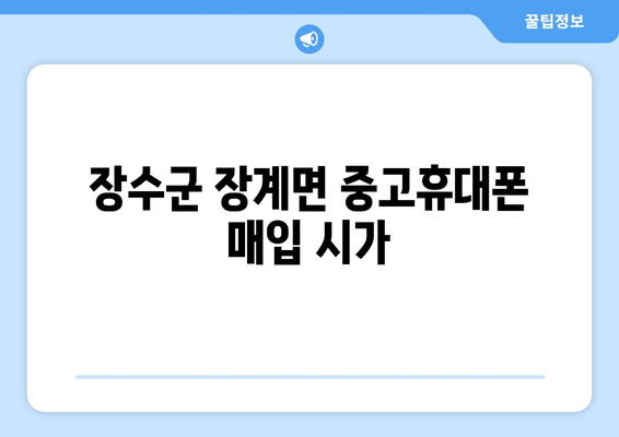 장수군 장계면 중고휴대폰 매입 시가