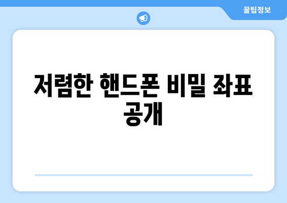 저렴한 핸드폰 비밀 좌표 공개