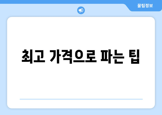 최고 가격으로 파는 팁