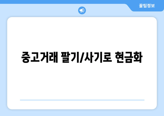 중고거래 팔기/사기로 현금화