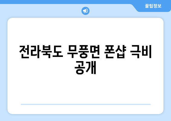 전라북도 무풍면 폰샵 극비 공개