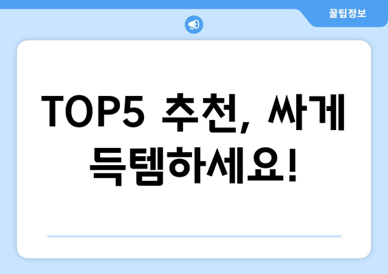 TOP5 추천, 싸게 득템하세요!