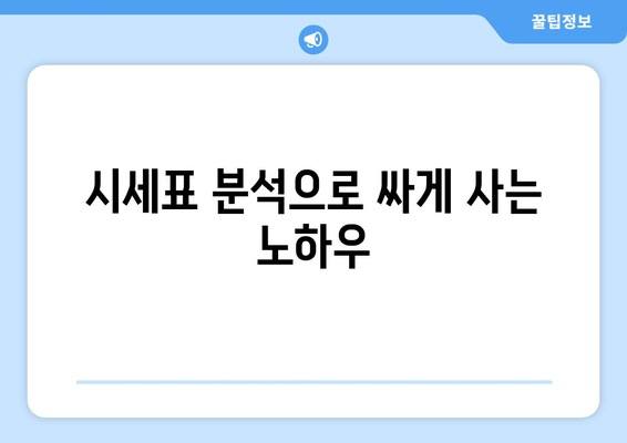 시세표 분석으로 싸게 사는 노하우