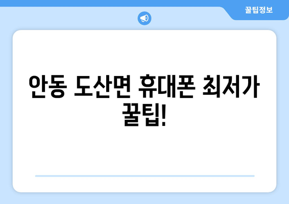 안동 도산면 휴대폰 최저가 꿀팁!