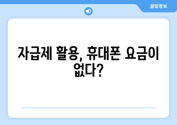 자급제 활용, 휴대폰 요금이 없다?