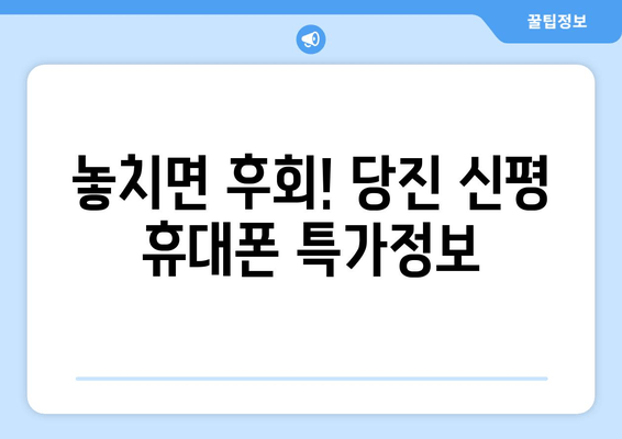 놓치면 후회! 당진 신평 휴대폰 특가정보