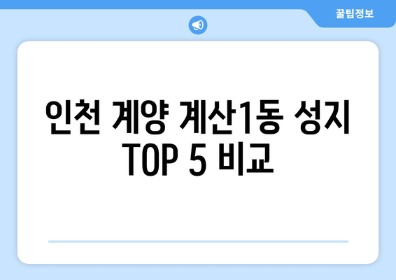 인천 계양 계산1동 성지 TOP 5 비교