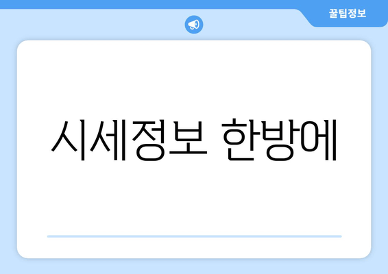 시세정보 한방에