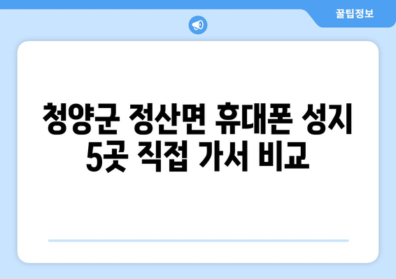 청양군 정산면 휴대폰 성지 5곳 직접 가서 비교