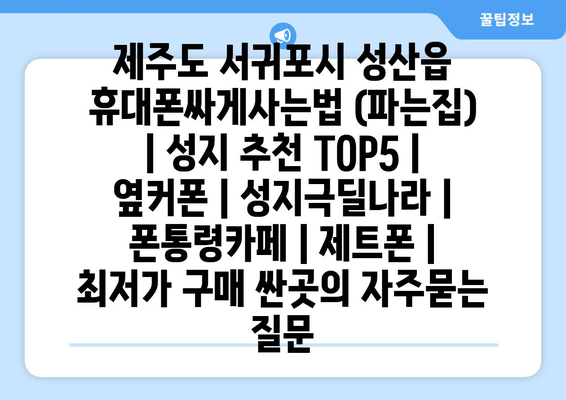 제주도 서귀포시 성산읍 휴대폰싸게사는법 (파는집) | 성지 추천 TOP5 | 옆커폰 | 성지극딜나라 | 폰통령카페 | 제트폰 | 최저가 구매 싼곳