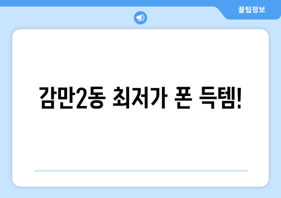 감만2동 최저가 폰 득템!