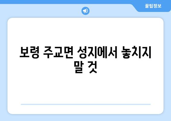 보령 주교면 성지에서 놓치지 말 것