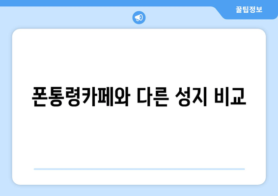 폰통령카페와 다른 성지 비교