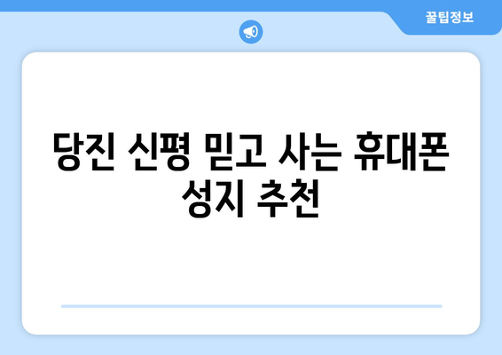 당진 신평 믿고 사는 휴대폰 성지 추천