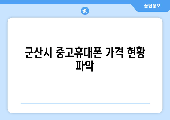 군산시 중고휴대폰 가격 현황 파악