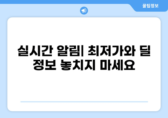 실시간 알림| 최저가와 딜 정보 놓치지 마세요