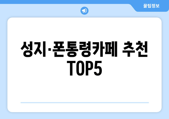 성지·폰통령카페 추천 TOP5