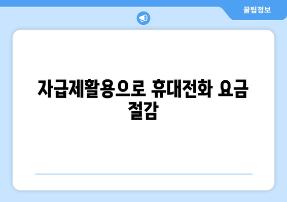 자급제활용으로 휴대전화 요금 절감