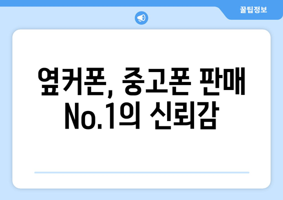 옆커폰, 중고폰 판매 No.1의 신뢰감