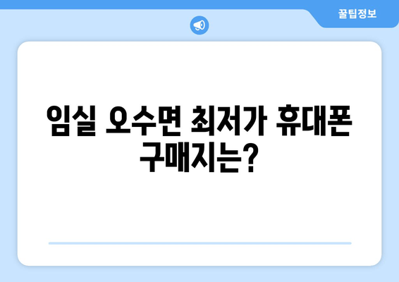 임실 오수면 최저가 휴대폰 구매지는?