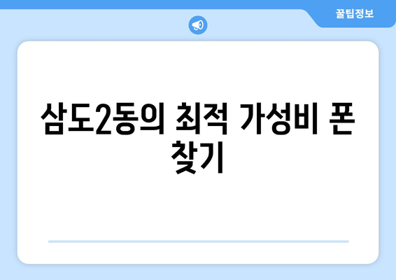 삼도2동의 최적 가성비 폰 찾기