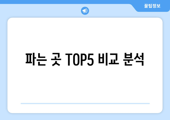 파는 곳 TOP5 비교 분석