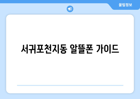 서귀포천지동 알뜰폰 가이드