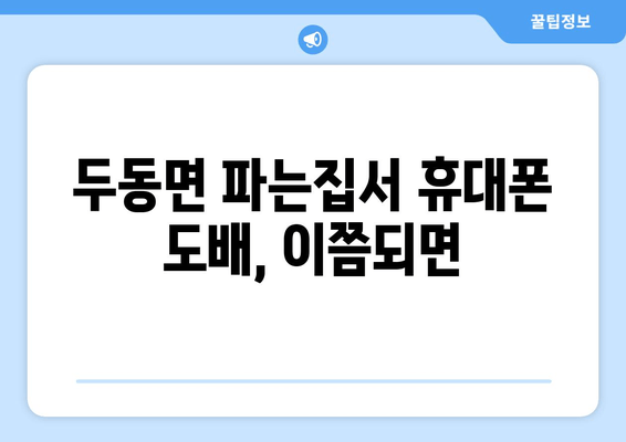 두동면 파는집서 휴대폰 도배, 이쯤되면