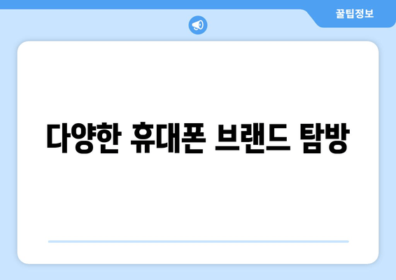 다양한 휴대폰 브랜드 탐방