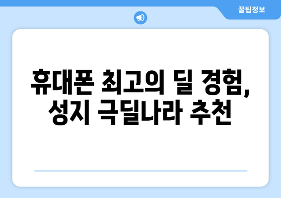 휴대폰 최고의 딜 경험, 성지 극딜나라 추천