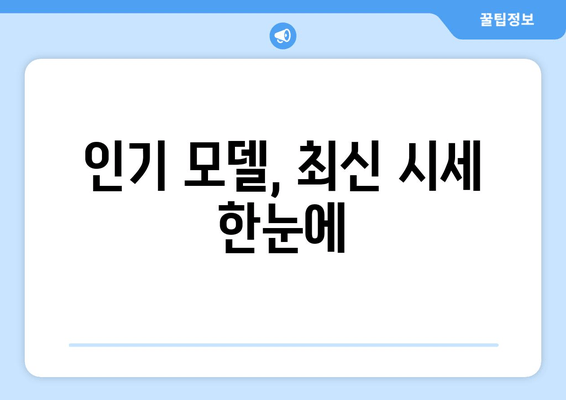 인기 모델, 최신 시세 한눈에