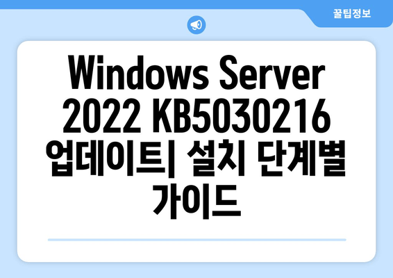 Windows Server 2022 업데이트 KB5030216 적용 및 MSDN 통합 가이드 | 단계별 설치 및 활용 팁